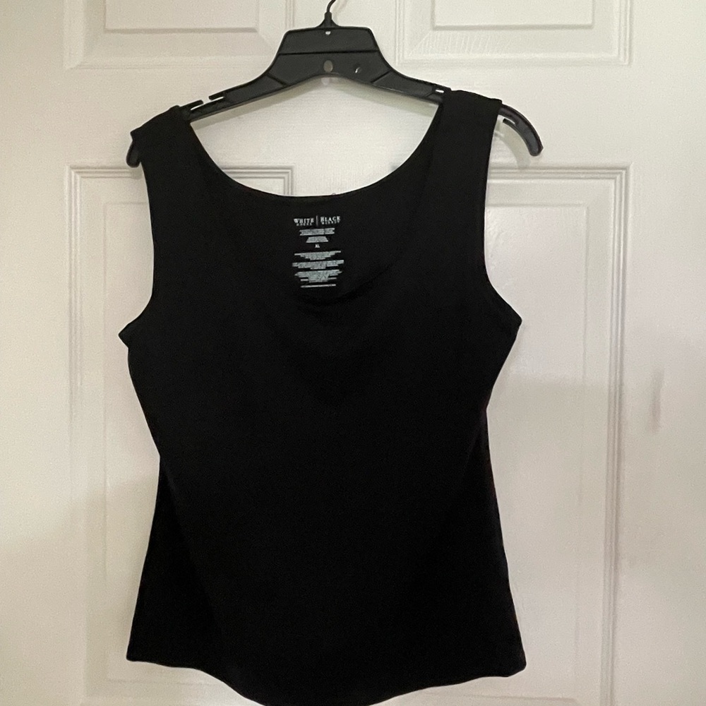 White House Black Market Fitted Black Sleeveless Tank Top
